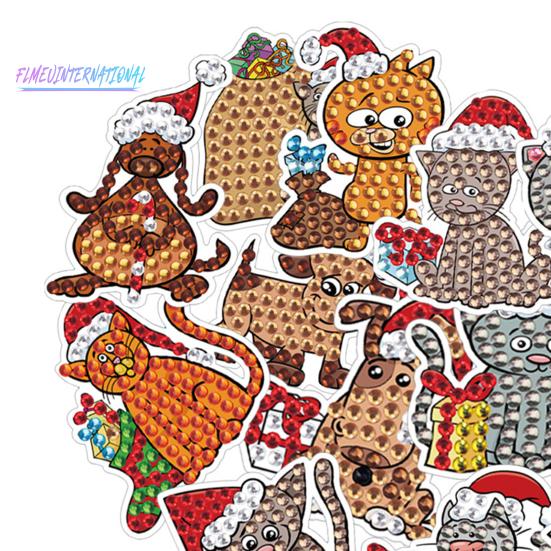 1 Set Diamant-Malerei-Aufkleber, DIY-Weihnachtsaufkleber-Set, lichtbeständiger Strass-Aufkleber für Kinder und Erwachsene