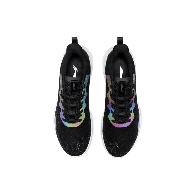 Li Ning Cushioning Low Top Running Shoes Unisex Standard Black ARHQ227-1