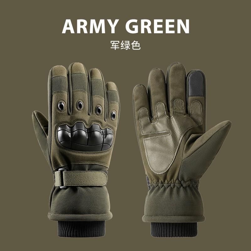 Mens Winter Thermal Fleece-Lined Tactical Gloves Skiing Hiking Motorcycling Outdoor Activities