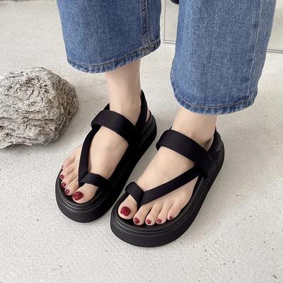 Sandali con zeppa da donna Infradito piatti Estivi da Spiaggia Sexy Casual Scarpe da Donna Sandali Neri da Donna
