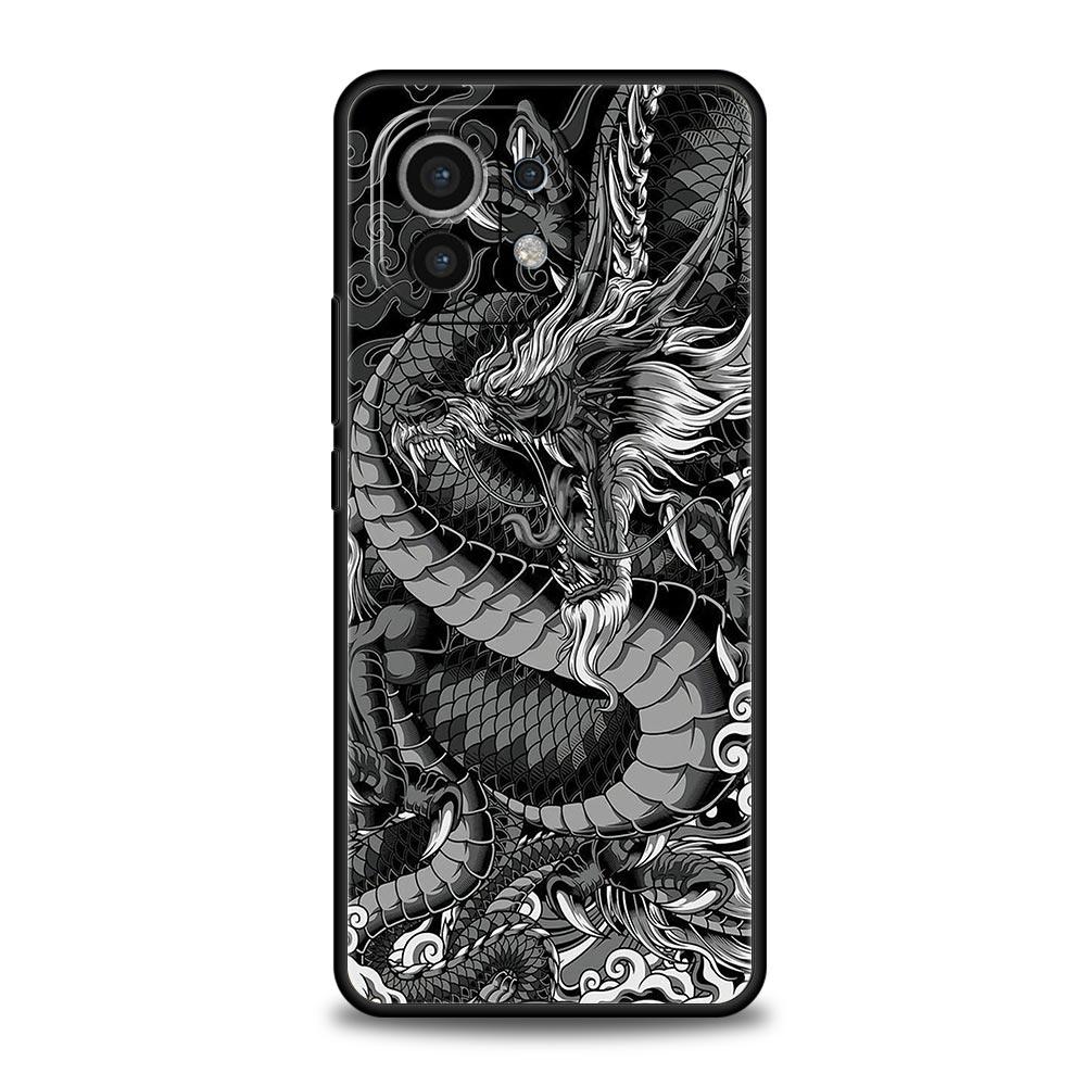 Dragon Phone Case For Xiaomi Mi 15 14 Pro 13 12 11 Lite 5G 10T 11T 12T 13T 14T Poco X6 X5 X4 X3 NFC F3 F4 GT Black Cover