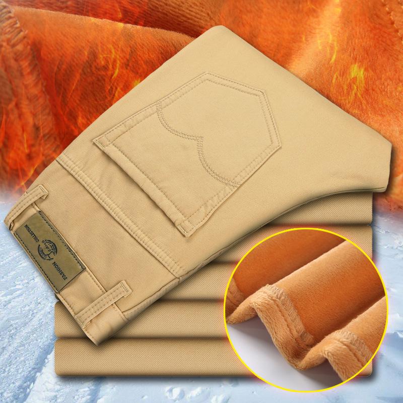 

Men s Winter Slim-Fit Plus Velvet Warm Casual Pants - Five Colors Size 38