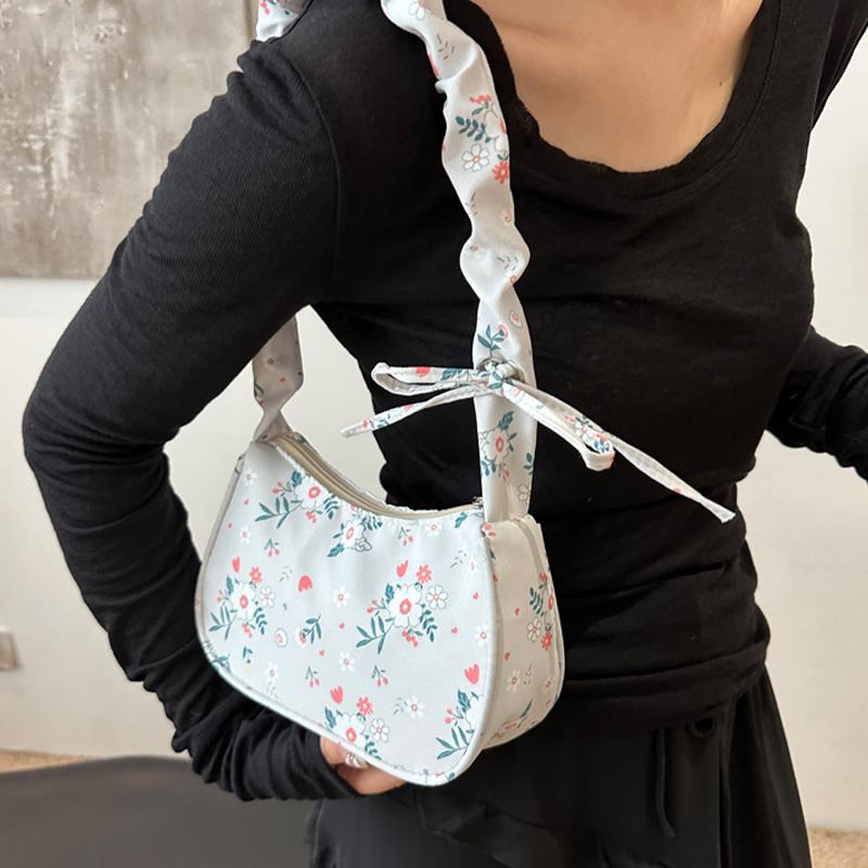 Fashionable Floral Minimalist Underarm Bag Shoulder Bag Japanese Handbag