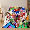 Classic S-Sonic Game Cartoon Hedgehog Flannel Blanket Soft Warm Throw Blanket for Bed Bedroom Room Living Room Travel Picnic Kid