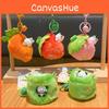 Creative Strawberry Carrot Bamboo Cat Plush Doll Pendant Keychain Gift For