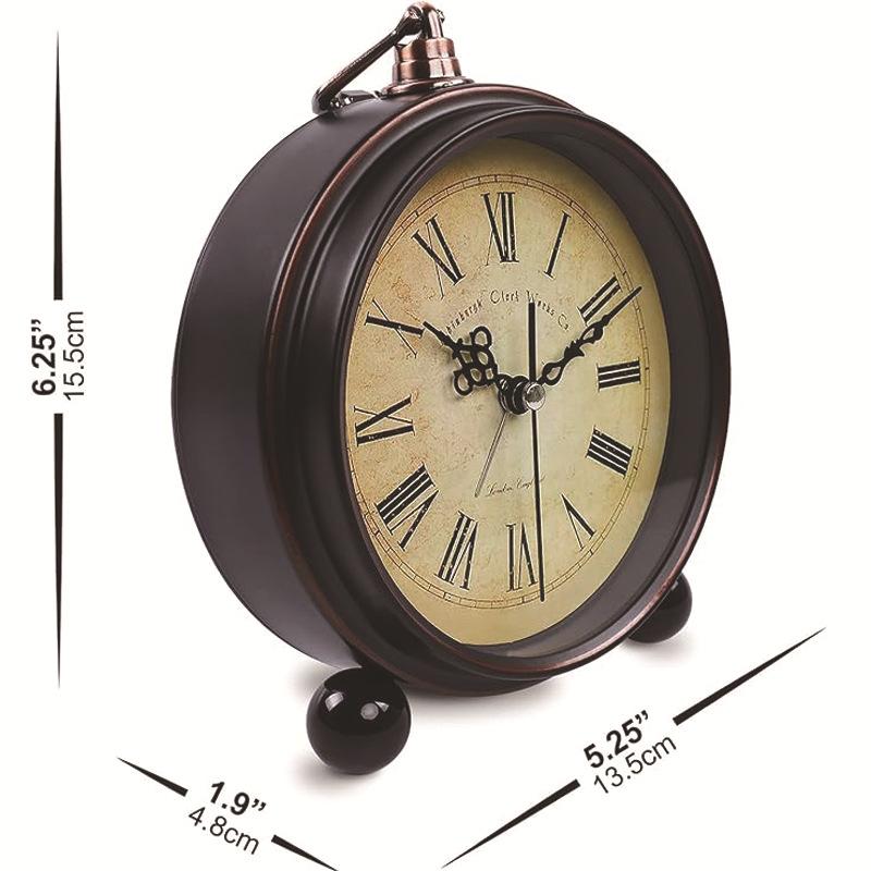 Retro Creative Alarm Clock Nordic Simple Clock Student Silent Table Clock Seat Clock