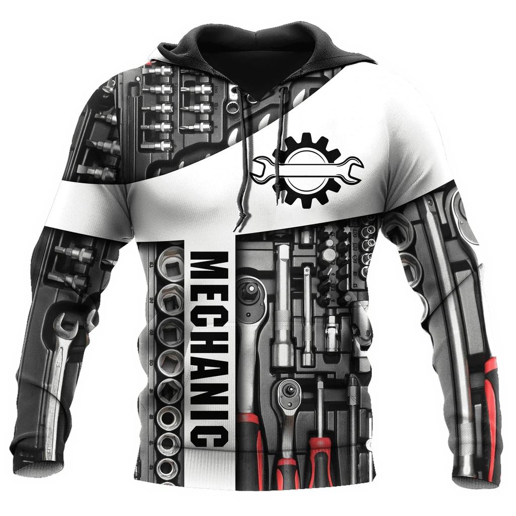 Hanorac pentru bărbați cu model mecanic imprimat 3D, Top Horror Craniu, Pulover casual de modă, Haine casual de modă, Mărimi mari, Haine pentru bărbați