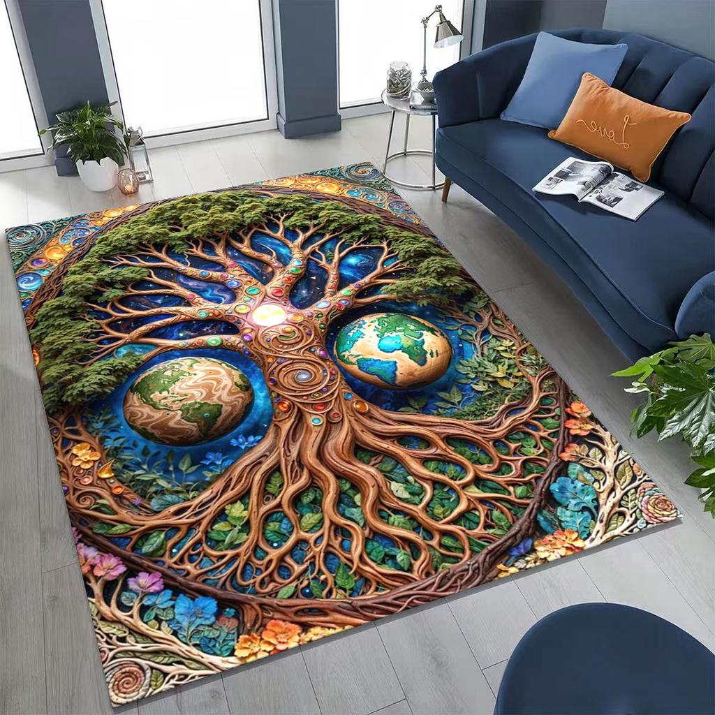 Nordic Dream Tree of Life Symbol Totem Yggdrasil Rug for Bedroom Living Room Sofa Home Doormat Decor,kid Non-slip Floor Mat Gift