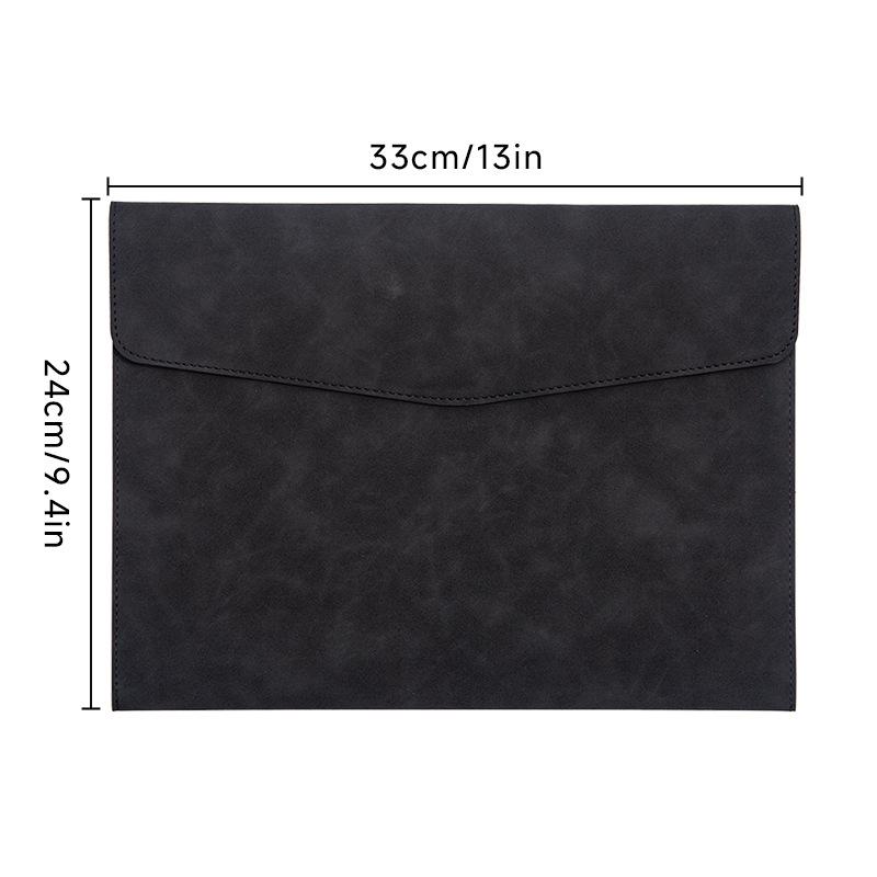 A4 Double Layer Leather Document Briefcase with Custom Logo
