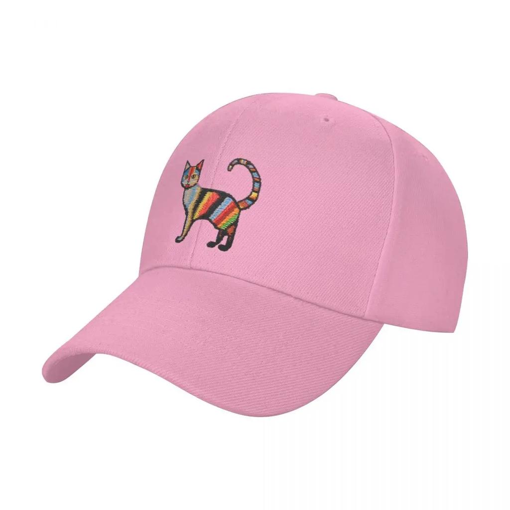 Colorful Embroidered Cat Baseball Cap Anime hiking hat Unique s summer  Men Hats Womens