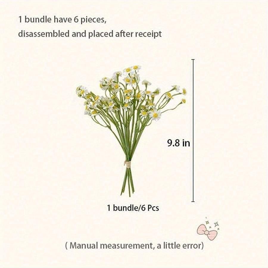 

Маленькие белые ромашки искусственные, поддельные ромашки, весенний полевой цветок для украшения вечеринки (Ваза не входит в комплект), День Святого Валентина