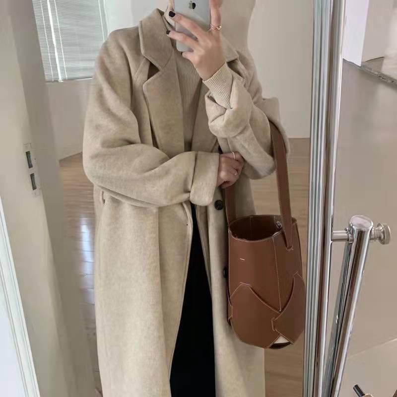 Midlength Woolen Coat A For Women In The Style Of Hepburn For Autumn And Winter Its A Loose And Thick Woolen Coat For Petite Women