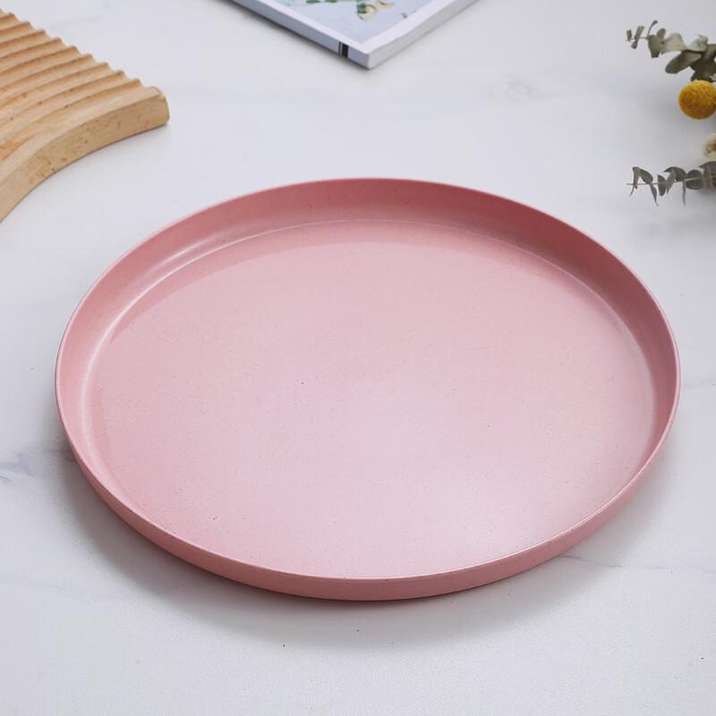 Wheat Straw Plastic Round Serving Plates