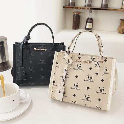 New Small Square Bag Lady Shoulder Bags Printed PU Handheld Bag Korean Style Advanced Versatile Trend Lady Crossbody Bags