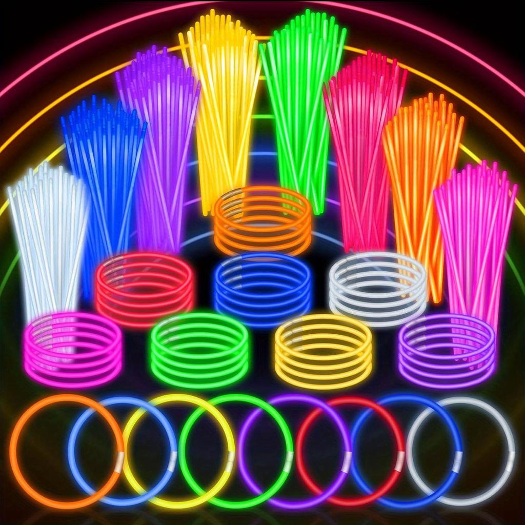 25Pcs GlowStick Bulk multicolour 8 Inch & for Glow in the dark Necklace Bracelets Glasses Party Supplies Light ZSY