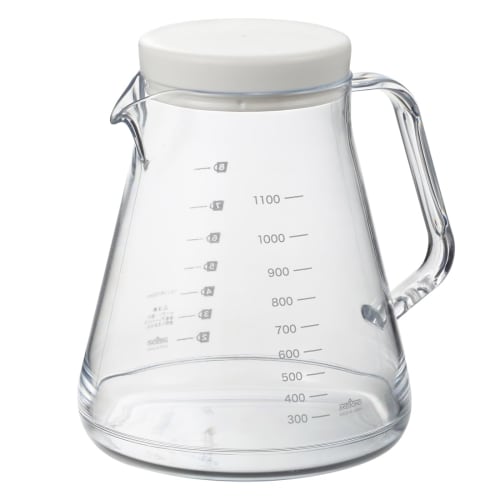 Akebono Sangyo Unbreakable Coffee Server, 1100ml, White, Strong, 1100ml, Dishwasher Safe, Made in Japan, TW-3763