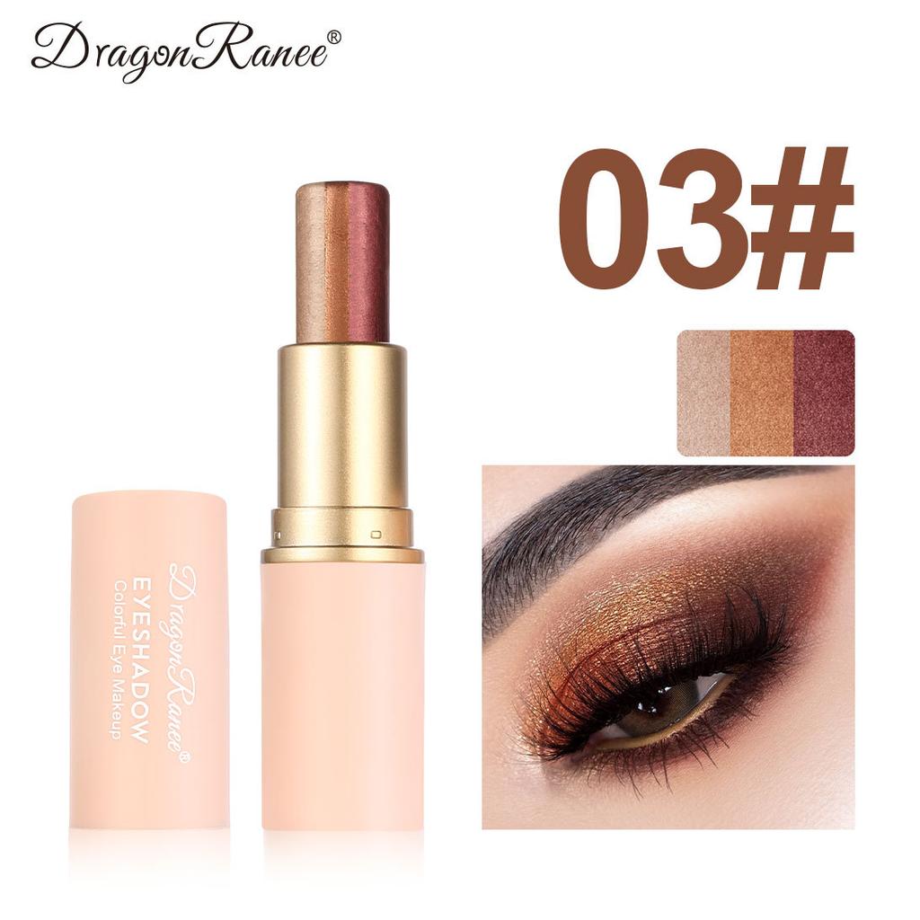 Three Color Eyeshadow Stick Glitter Highlight Shadow Stick Eye Makeup Waterproof Lasting Shimmer Metallic Eyeshadow Makeup