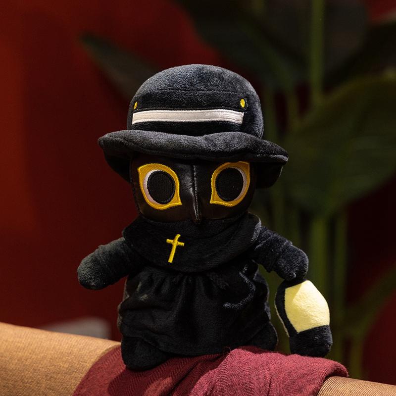 20cm Cartoon Creative Crow Plush Doll Luminous Dark Crow Cartoon Character Doctor Plush Toy Home Decor Gift For Kids