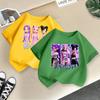 Summer Fashion Girls' Short Sleeved T-shirt Cute Printed Girls' Casual Versatile Top Cross Border