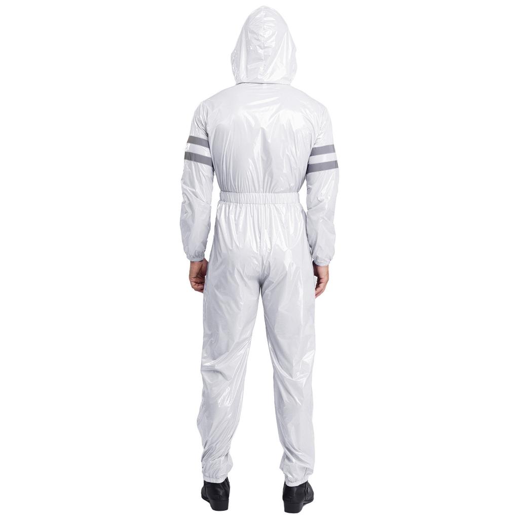 Pánské vysoce viditelné reflexní montérky, voděodolné, se zapínáním na zip vpředu, s dlouhým rukávem, elastickým pasem, s kapucí