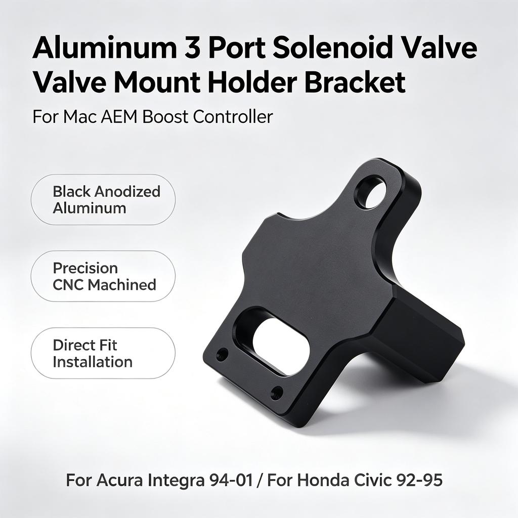 Aluminum 3 Port Solenoid Valve Mount Bracket Holder for Boost Controller Fit for Acura Integra 94‑01 Honda Civic 92‑95