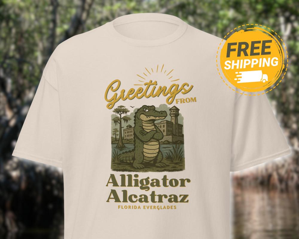 Funny Alligator Alcatraz Shirt Funny Florida Shirt Trump ICE DeSantis Everglades Unisex T-Shirt M