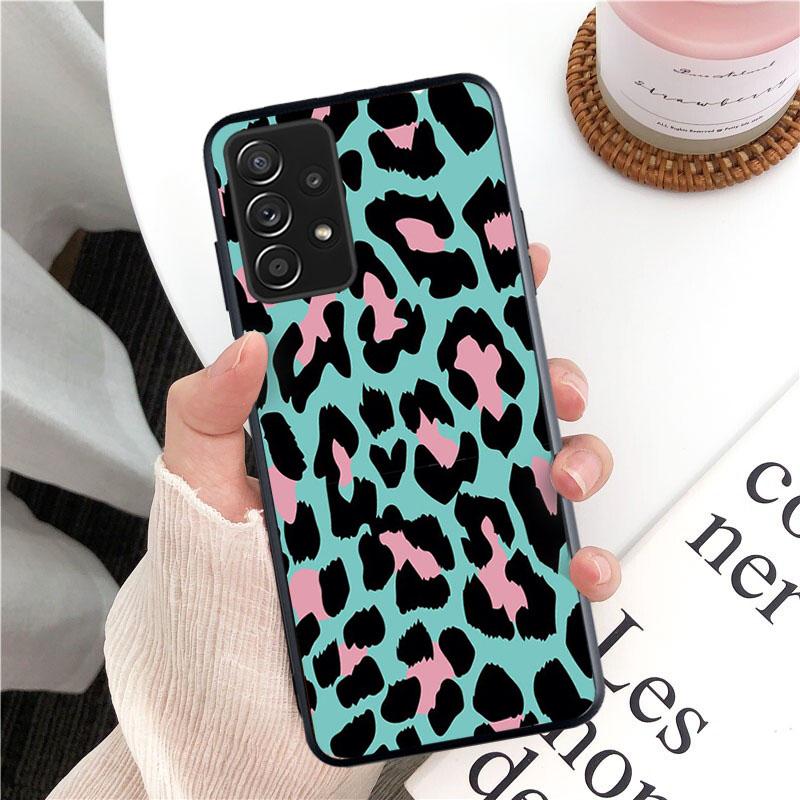 Etui na telefon Leopard do Samsung Galaxy A13 A22 A12 A32 A71 A11 A21S A33 A52 A72 A51 A50 A70 A31 M31 Funda Coque