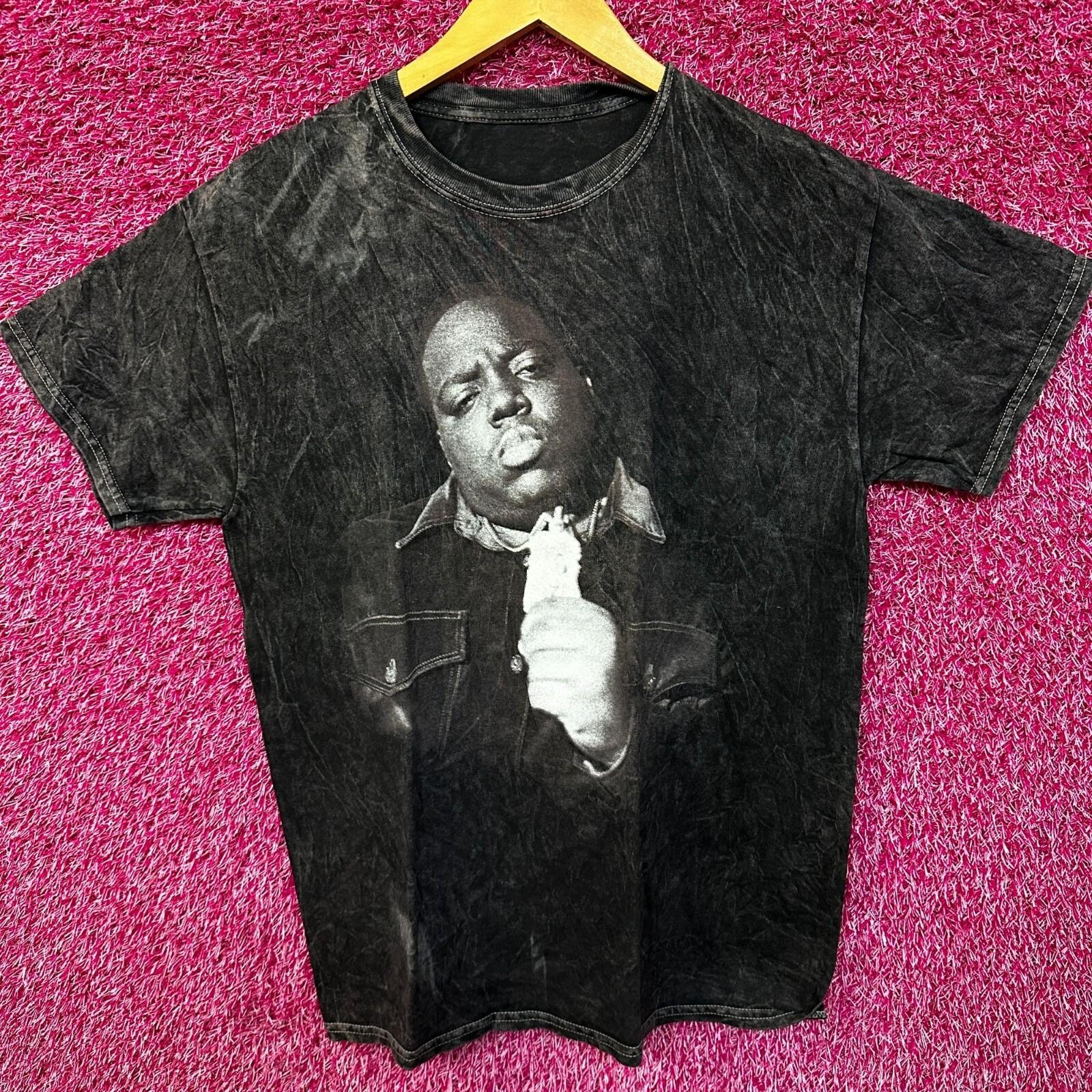 Notorious Big Mineral Wash Biggie Smalls Black washed tee Med XXL