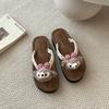 Summer new versatile soft bottom cool beach flat bottom casual girl heart bear cute flip-flops outdoor slippers