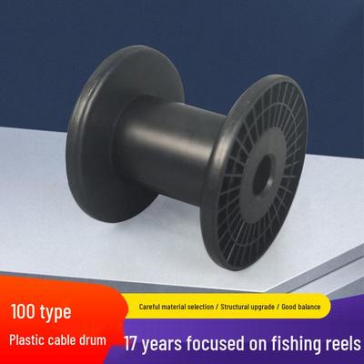 Black Plastic Wire Spool - Industrial Anti-Loosening, Large Capacity, Rubber Shaft