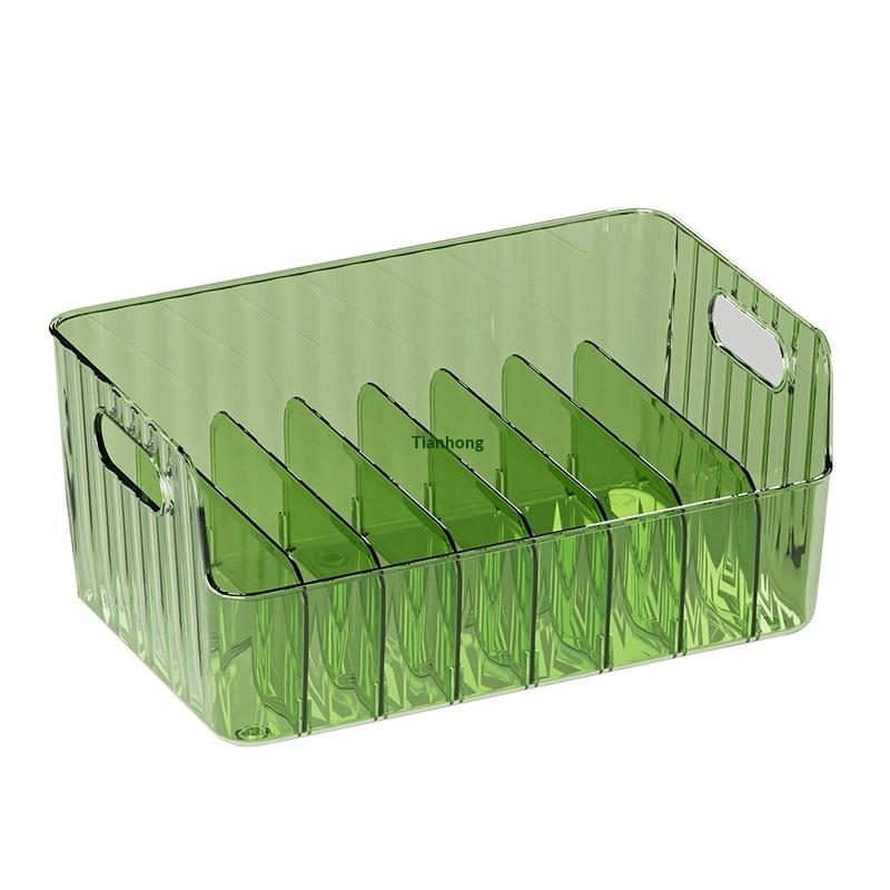 1pc Clear Plastic Seasoning Storage Box With 5 Adjustable Divider Versatile Kitchen Organizer For Spices, Snacks And Small Items