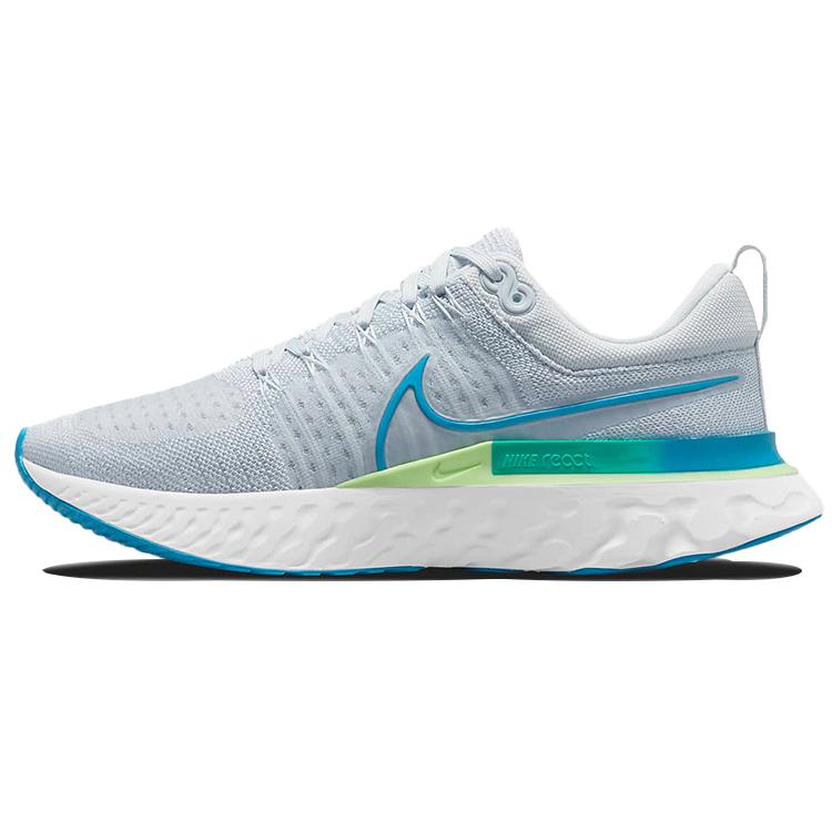 New Nike React Infinity Run Flyknit 2 Pure Platinum Emerald Laser Blue CT2357-007