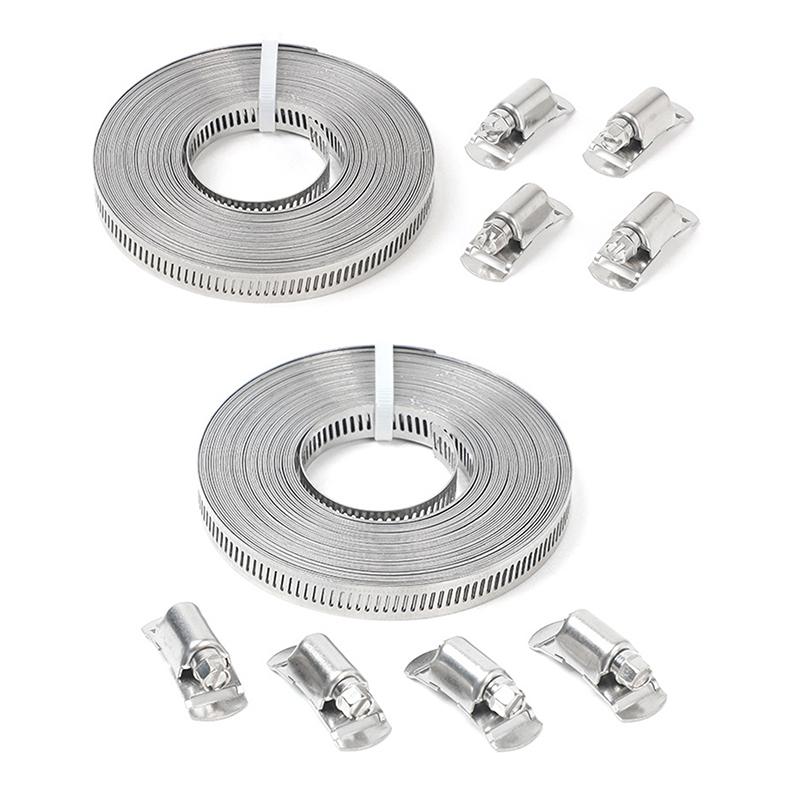304 Edelstahl Schlauchschellen Band Sortiment Kit DIY Verstellbar Große Schneckenradklemmen Befestigungselemente Kraftstoffleitung