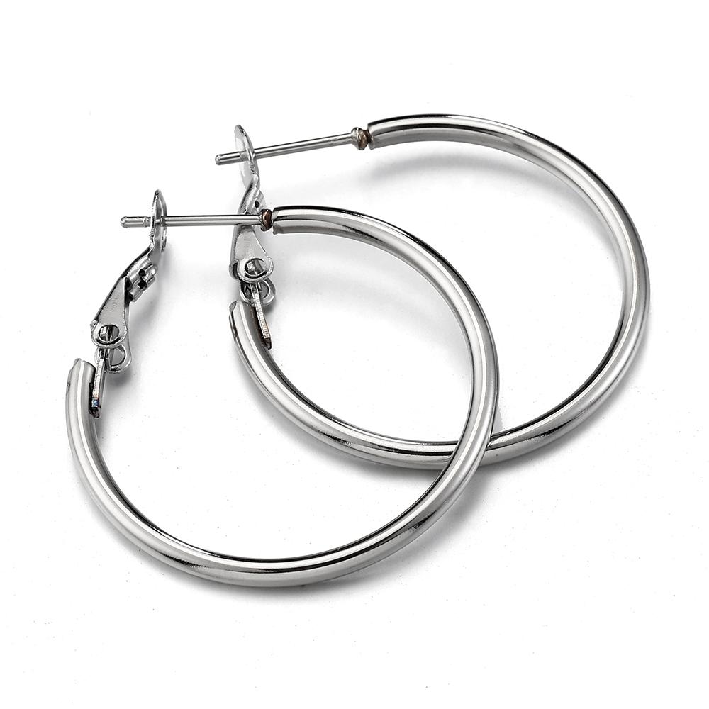 10pcs 2pcs Stainless Steel Round Big Circle Hoop Earring Hoops Gold Color Earring Fashion Women Jewelry Making DIY Accessories 30mm-2pcs