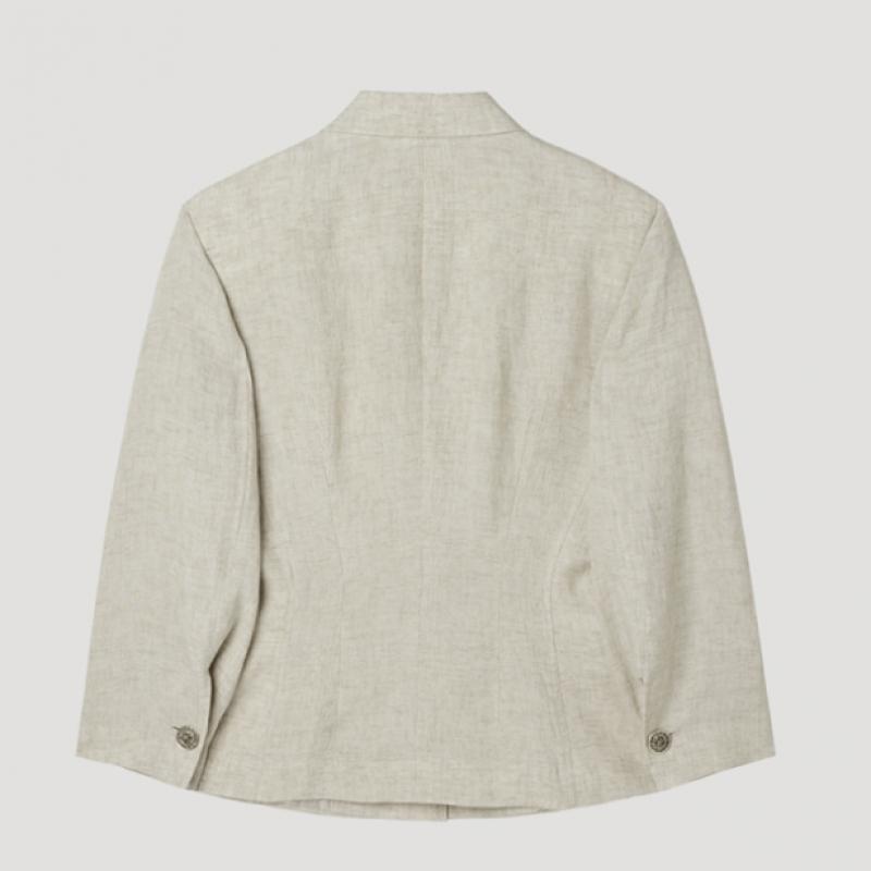 [shs Miss] Short Sleeve Linen Slim Fit Jacket Swwjkp22160
