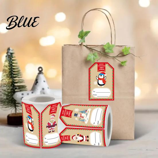 Decorative Tags for Gifts 250PCS/Roll Christmas Tags, Self Adhesive Labels with Writing Surface, Gift Seasonal Packaging Stickers Envelopes And Boxes