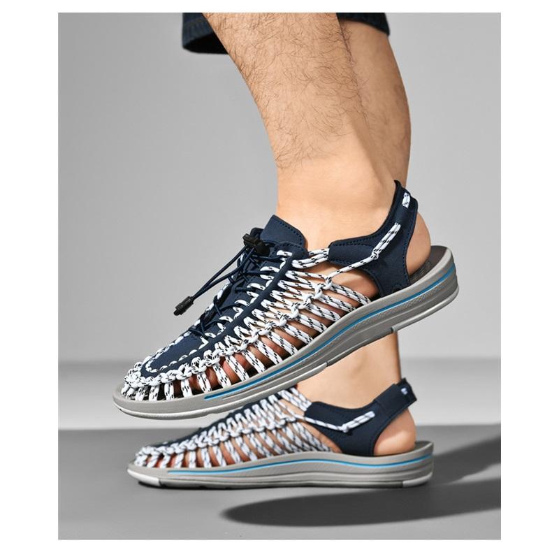  Elastic Rope Woven Sandals Breathable Flat Casual Beach Shoes