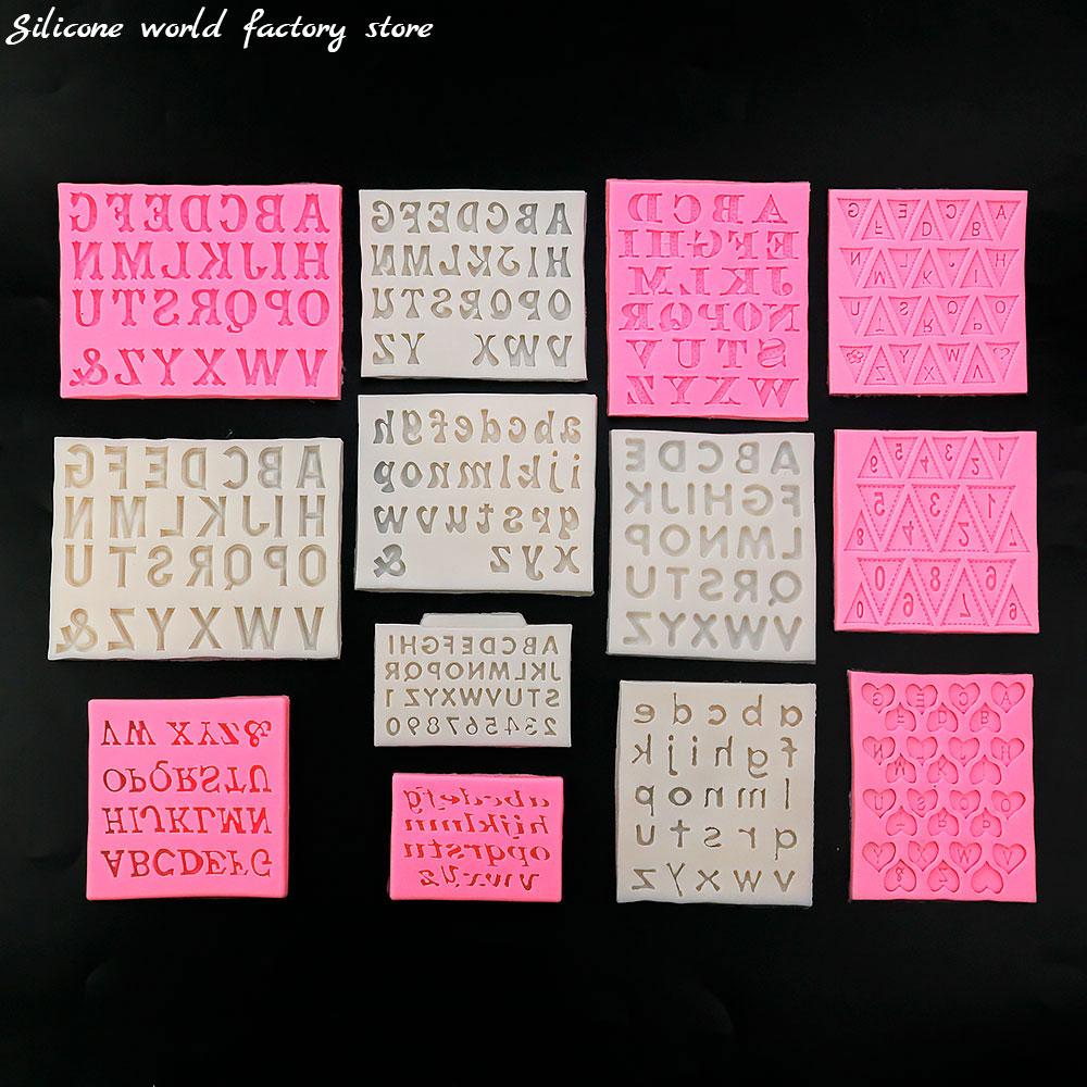 Silicone World 3D Letter Number Silicone Mold Cake Flipping Sugar Chocolate Cake Mold Baking Tools Alphanumeric Resin Molds