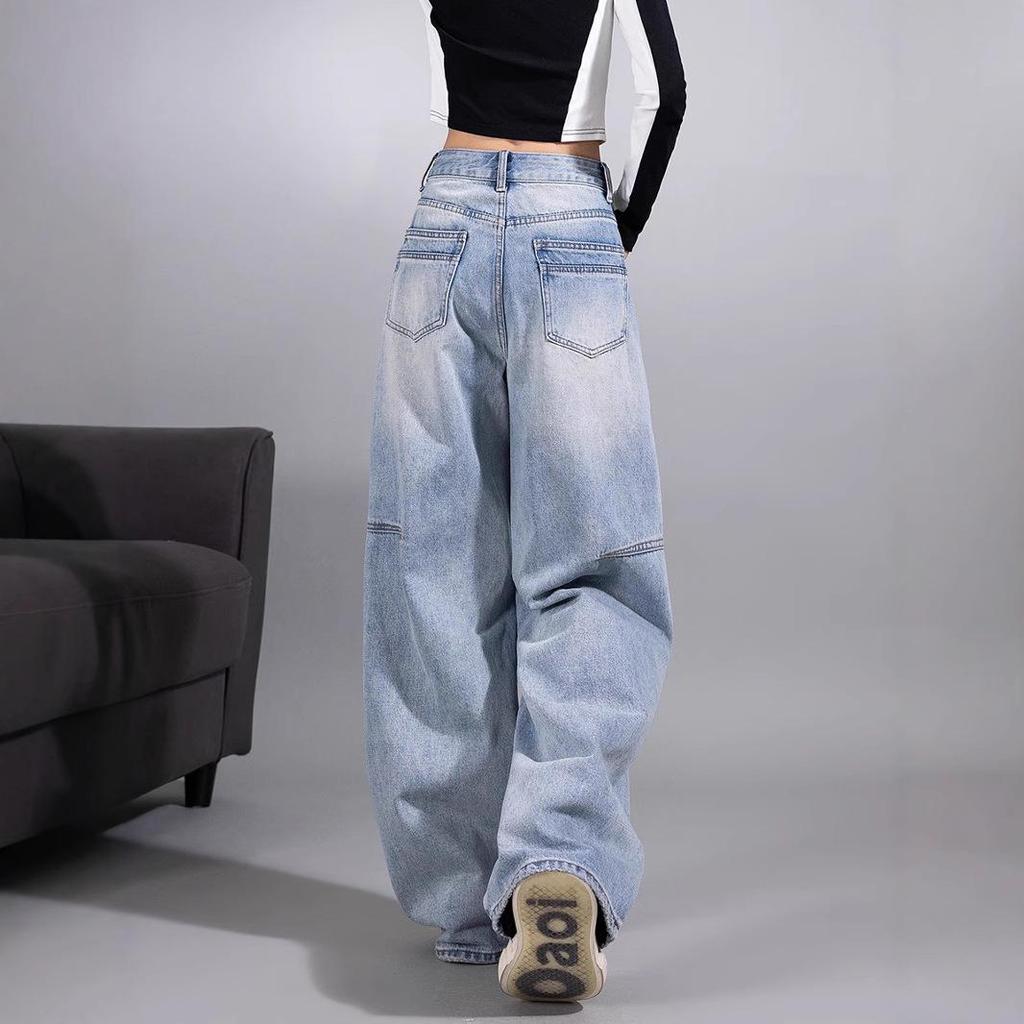 Hong Kong Retro High-Waist Women's Slimming Wide-Leg Jeans 2025