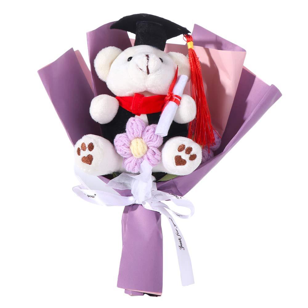 Graduation Season Little Bear Crochet Bouquet Graduation Ceremony Celebrate Party Graduation Flower Bouquet Congratulation