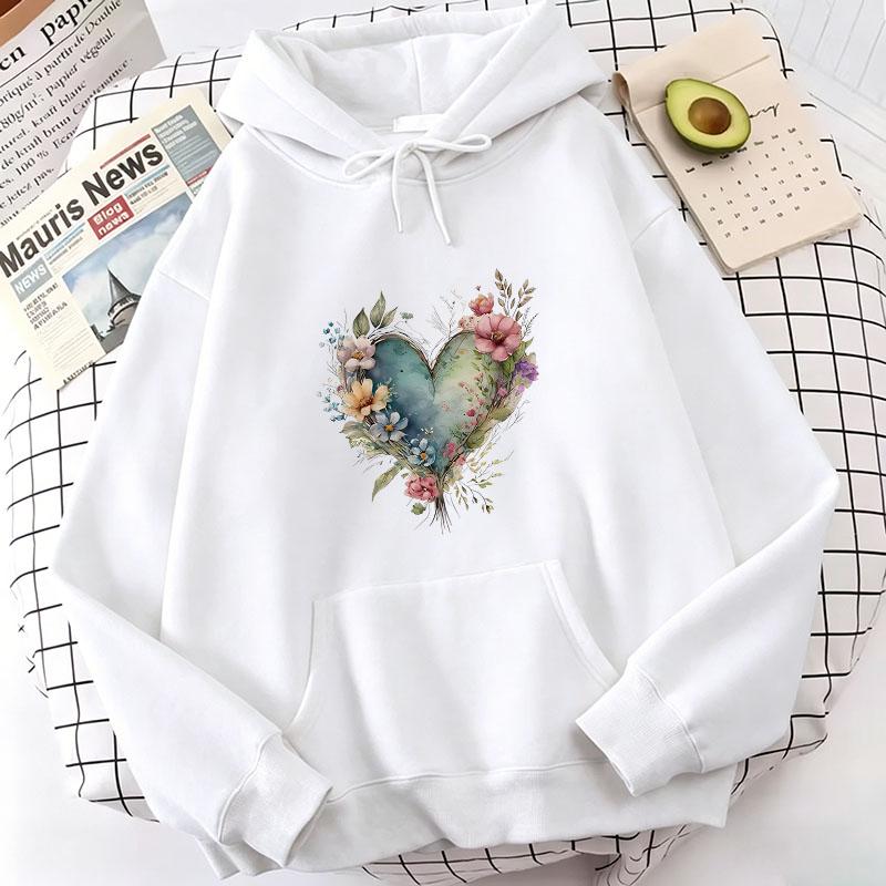 Vintage Floral Print Hoodie Casual Spring, Autumn, and Winter Sweatshirt Trendy Fashion for Men and Women