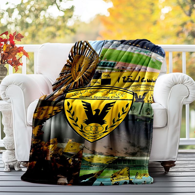 Qadsia Sporting Club Flannel Blanket Soft All-Season Throw, Design for Camping, Car Travel, Hiking Sofa, Bed, Office Perfect Gift for Parties
