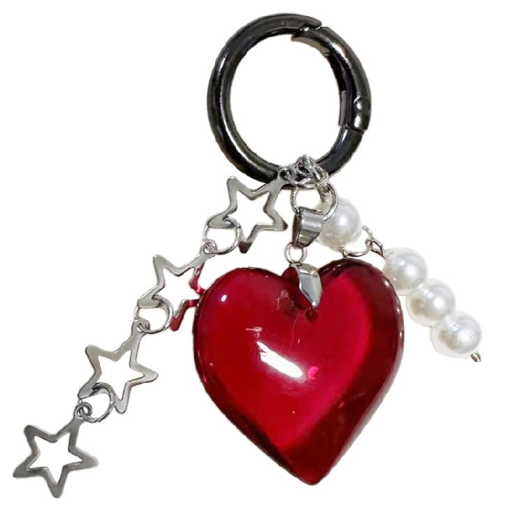 Elegant Heart Key Rings Bag Decoration Alloy Keychain Jewelry for Bags Car Keys