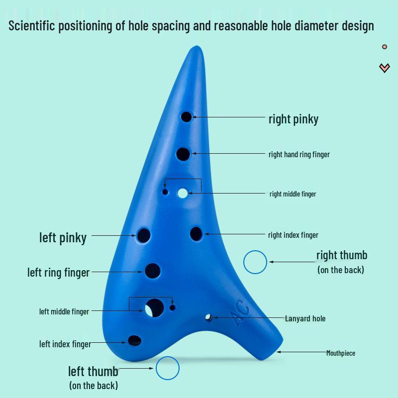 Golden Cicada 12-Hole Resin Alto Ocarina: Beginner-Friendly, Drop-Resistant Musical Instrument for Children and Professionals