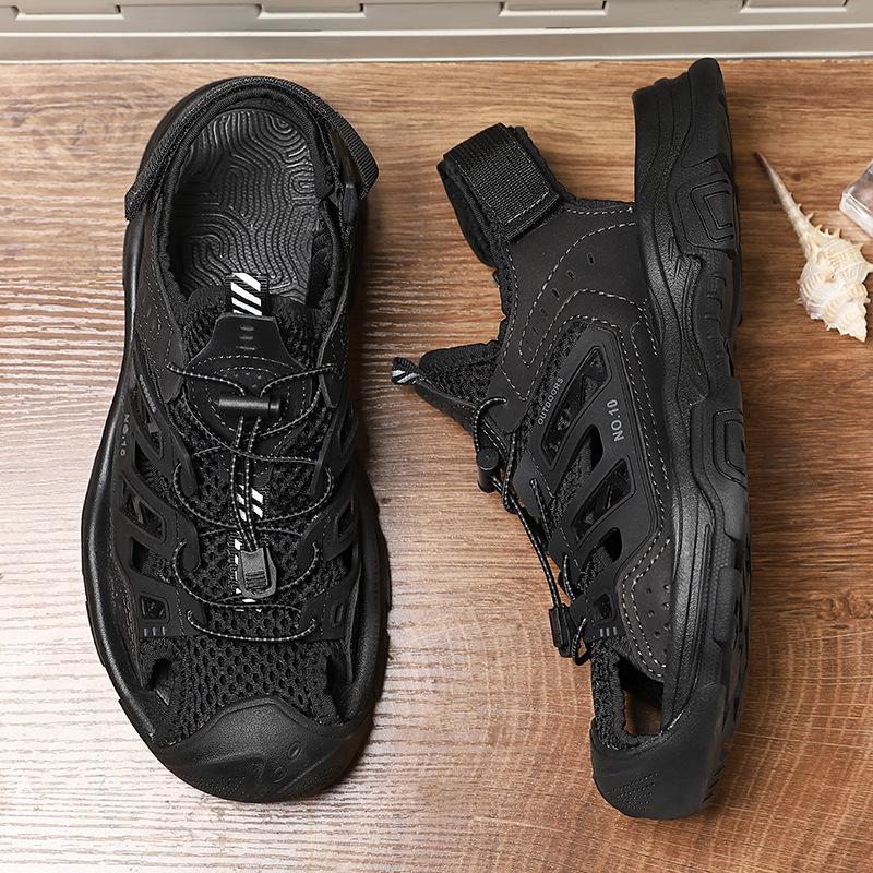 Sandals Men's 2025 New Summer Non-slip and Wear-resistant Mesh Hollow Sandals Outdoor Mountaineering Sports and Leisure Beach Shoes