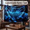 Fantasy Magic Theme Throw Blanket Custom Name Text Personalized Blanket Soft Cozy Blanket for Home Sofa Bed