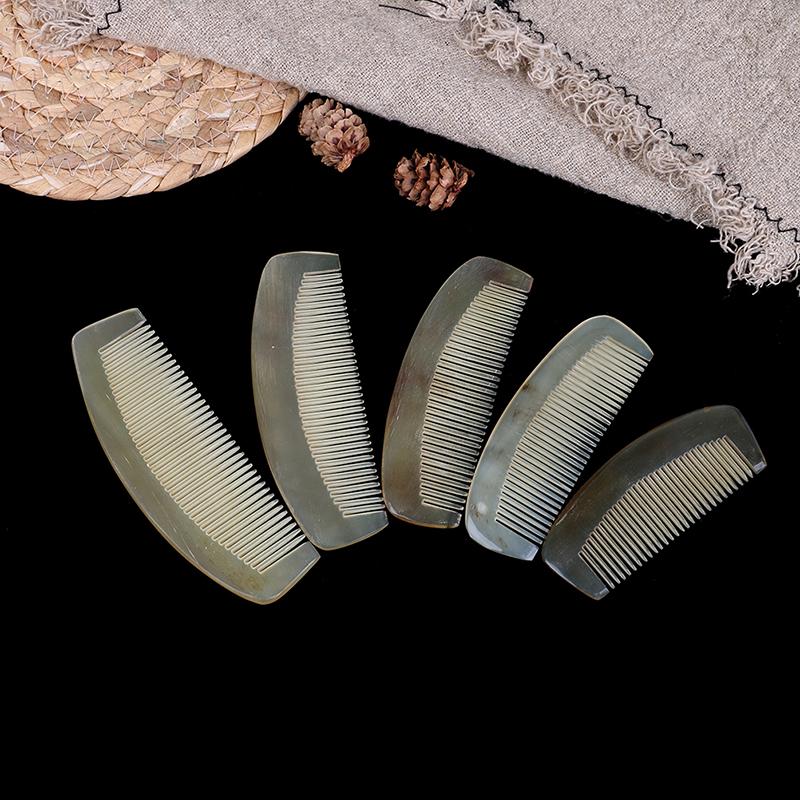 1*Natural Amber Ox Horn Comb Hair No Static Health Care Brush Hairdressing Comb