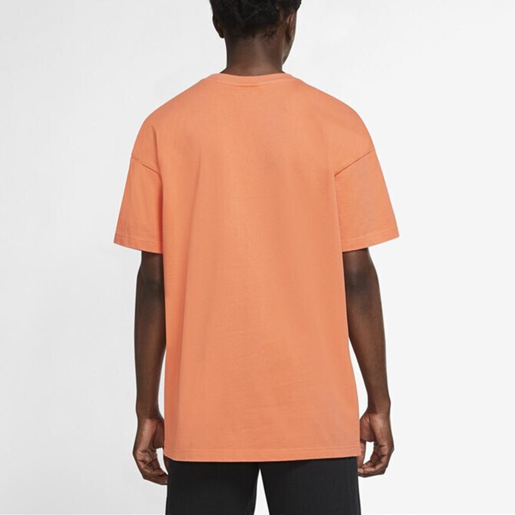 Nike Sportswear Heritage Essentials Logo Print Knit Shorts Sleeve T-Shirt Men Tops Orange DA0034-842