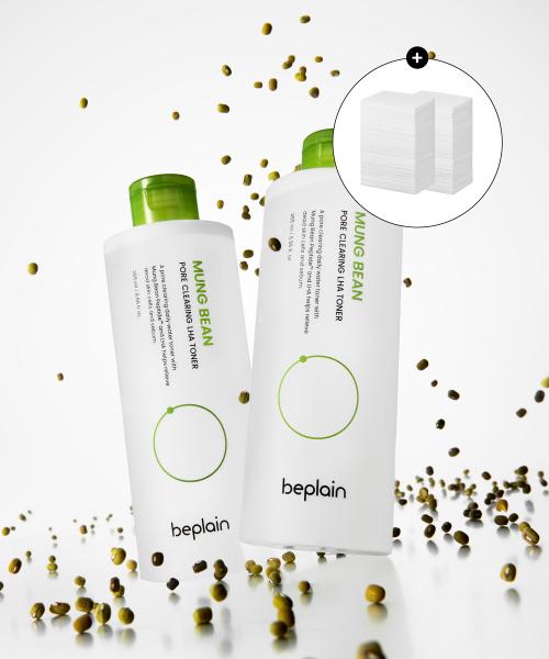 beplain Mung Bean Pore Clearing LHA Toner 265ml Duo Set + 120 Cotton Pads none