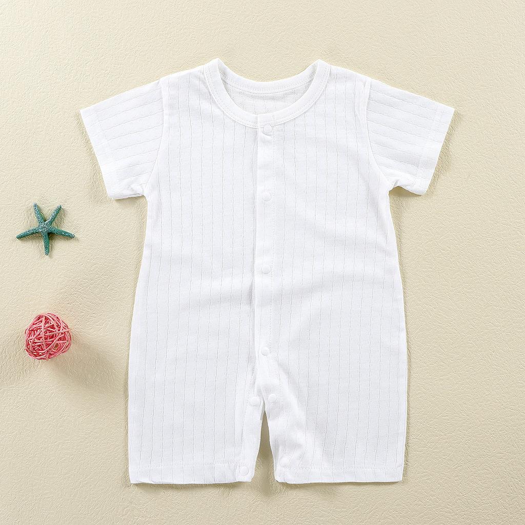 Babykleidung Jumpsuit Baumwolle Jacquard Geknöpfter Krabbelanzug Schlichter und Stilvoller Stil Schmal Geschnitten Klasse A